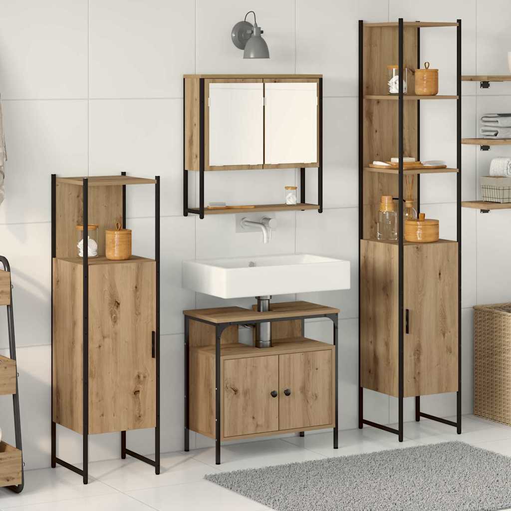 Bathroom Furniture Set 4 pcs Engineered Wood Artisan oak