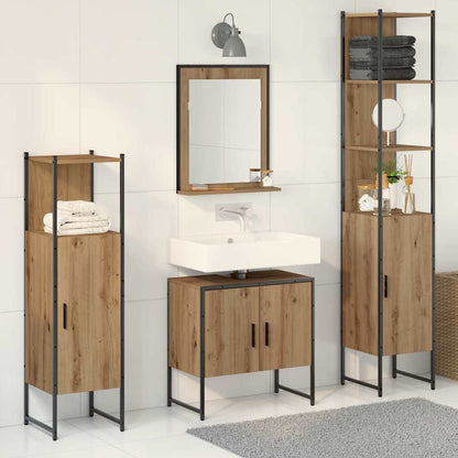 4 Piece Bathroom Cabinet Set Engineered Wood Artisan oak