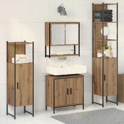 4 Piece Bathroom Furniture Set Engineered Wood Artisan oak