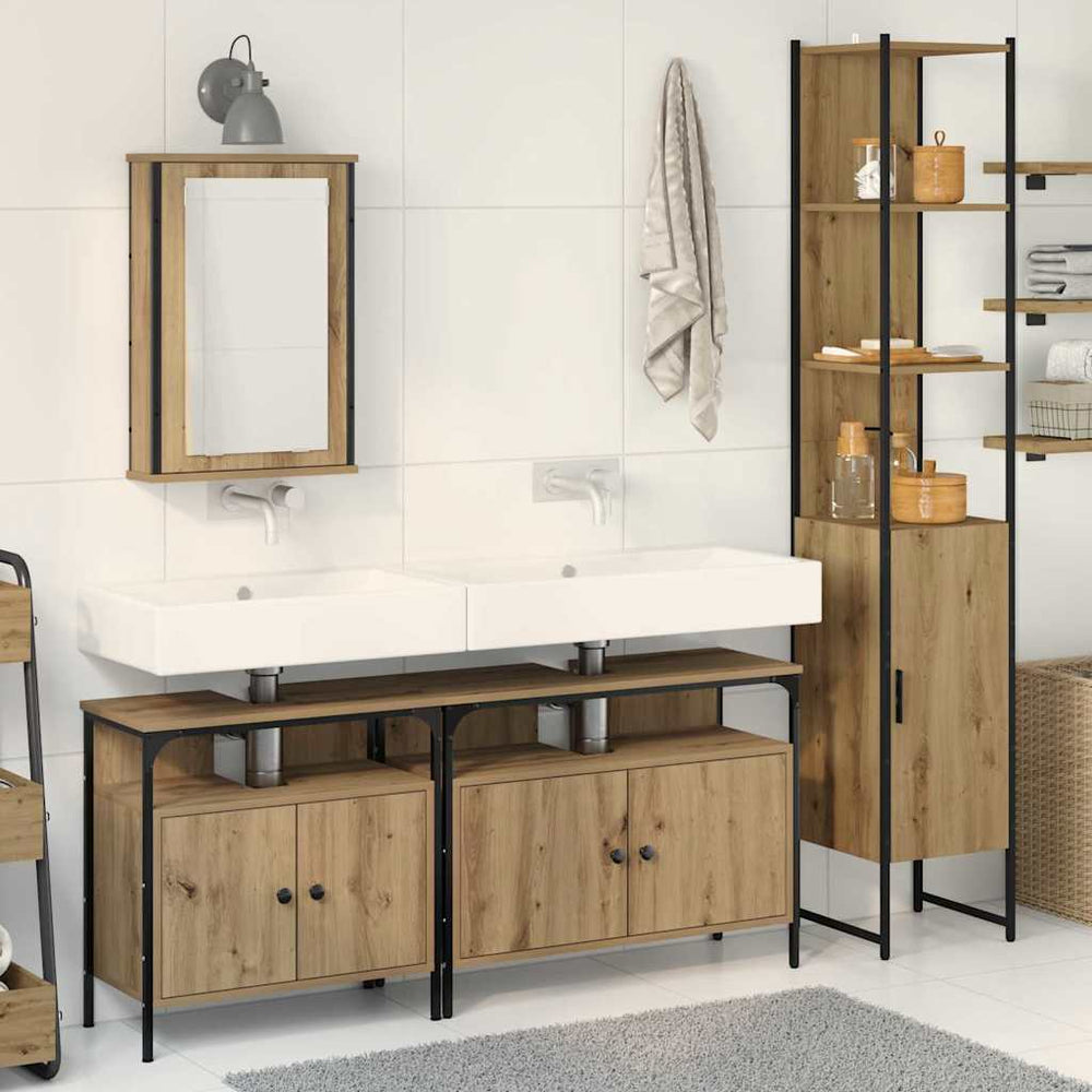vidaXL Bathroom Furniture Set 4 pcs Engineered Wood