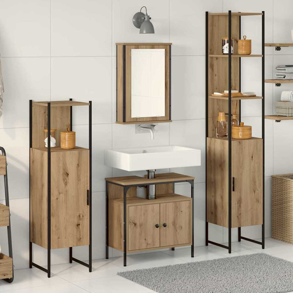 vidaXL Bathroom Furniture Set 4 pcs Engineered Wood