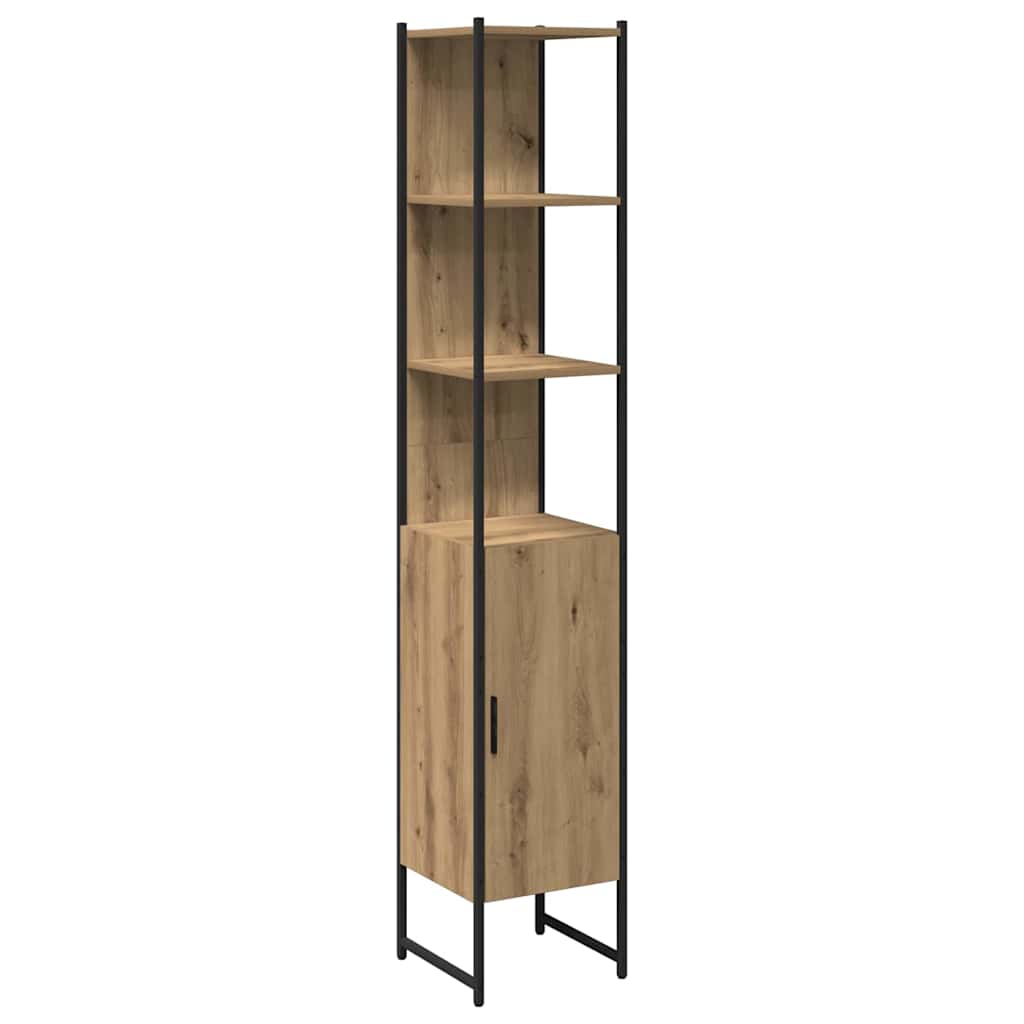 4 Piece Bathroom Cabinet Set Engineered Wood Artisan oak