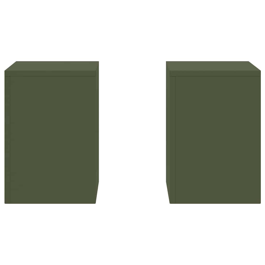 Plant Stand 2 pcs 30 x 30 x 40 cm Steel Olive Green 2x (24 x 24 x 35 cm)