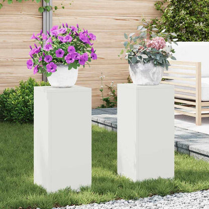 Plant Stand 30 x 30 x 40 cm Steel White 2x (24 x 24 x 55 cm)