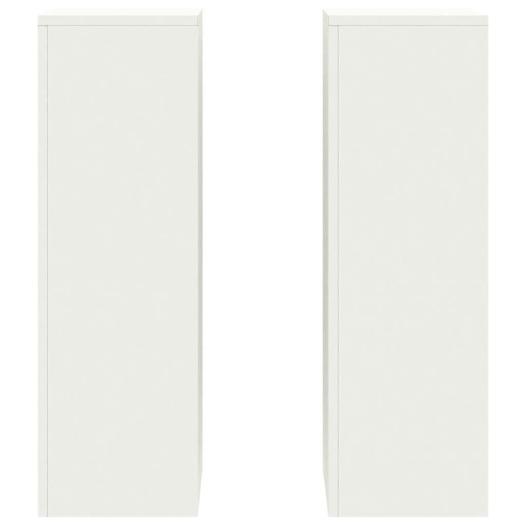 Plant Stand 30 x 30 x 40 cm Steel White 2x (24 x 24 x 75 cm)