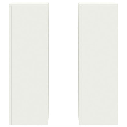 Plant Stand 30 x 30 x 40 cm Steel White 2x (24 x 24 x 75 cm)