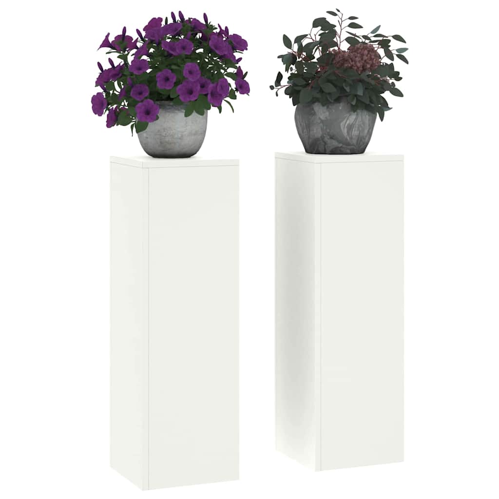 Plant Stand 30 x 30 x 40 cm Steel White 2x (24 x 24 x 75 cm)