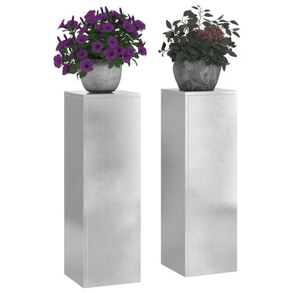 Plant Stand Silver 30 x 30 x 40 cm Steel Stainless Steel 2x (24 x 24 x 75 cm)