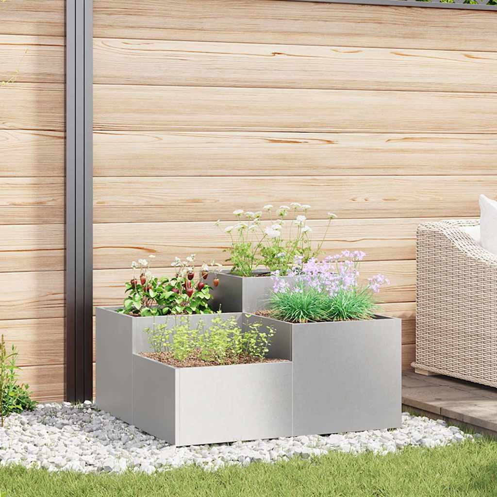 Garden Planter Steel Width 80 cm Stainless steel 48 cm