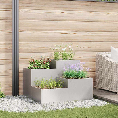 Garden Planter Steel Width 80 cm Stainless steel 60 cm