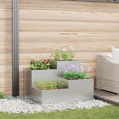 Garden Planter Steel Width 80 cm Galvanised steel 60 cm
