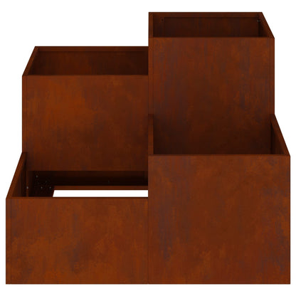 Garden Planter Steel Width 80 cm Weathering steel 60 cm