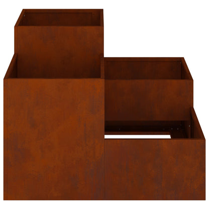 Garden Planter Steel Width 80 cm Weathering steel 60 cm