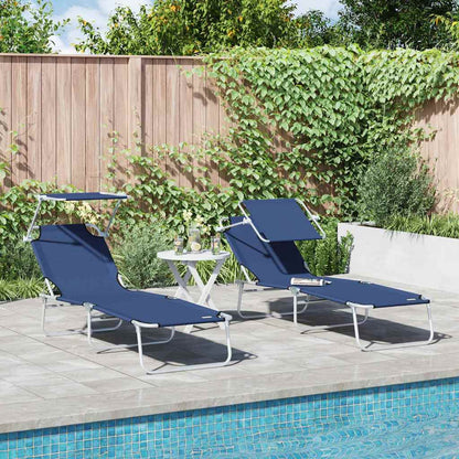 Sun Lounger Polyester Blue 2