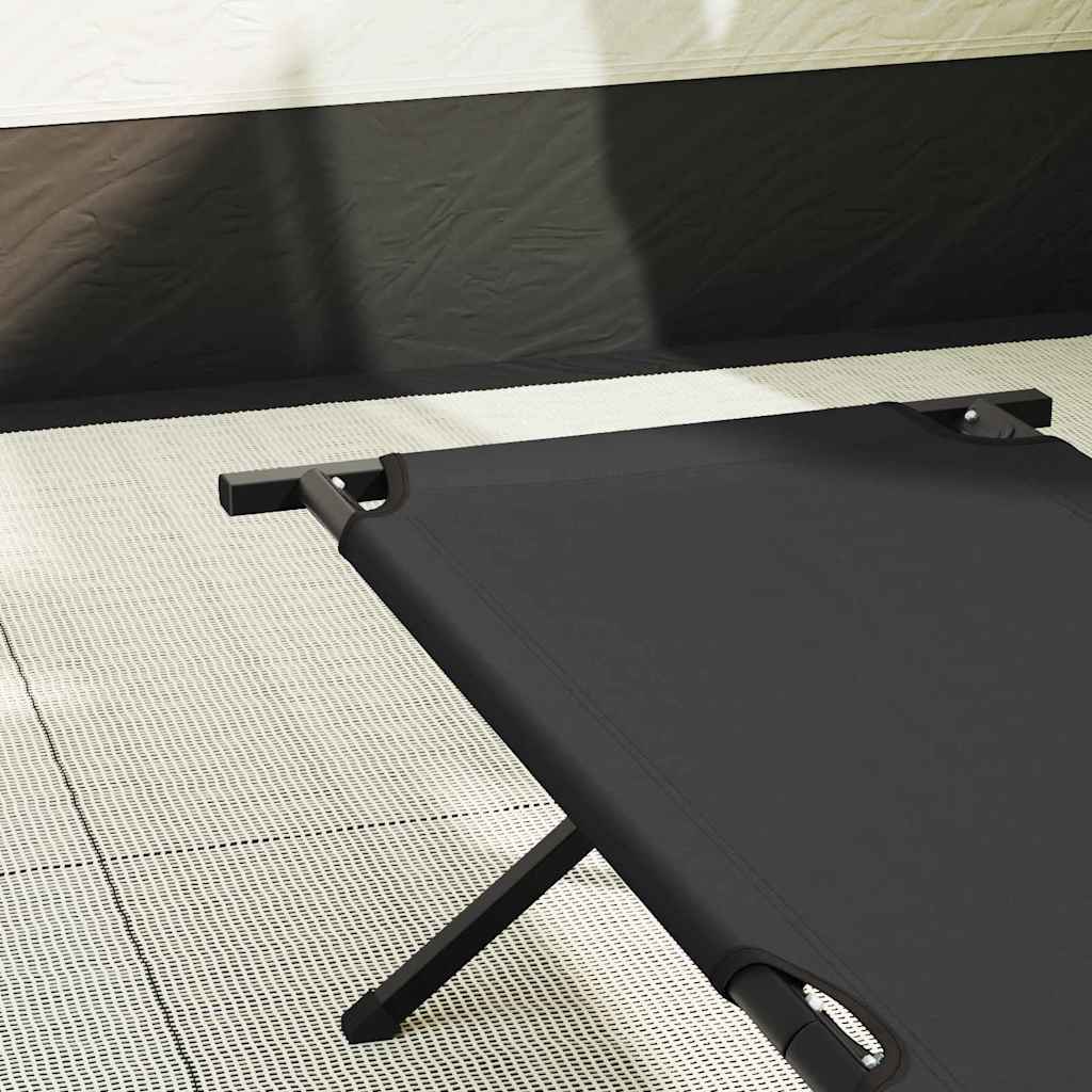 Folding Camping Bed 193 x 69 x 45 cm Oxford fabric 2 pcs Black