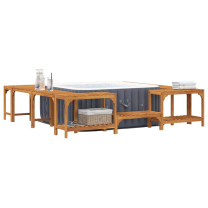 vidaXL Hot Tub Surround Solid Acacia Wood Brown 230 x 230 cm 3