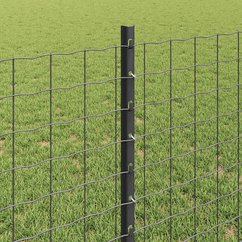 Embedded Fence Post Grey Powder-Coated Steel Steel/grey 120 cm 11