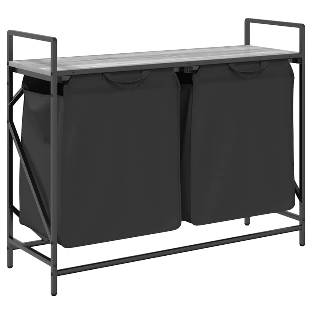 Laundry Basket 1 Compartment with Shelf Grey sonoma