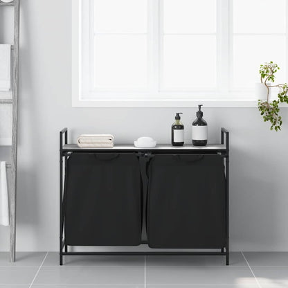 Laundry Basket 1 Compartment with Shelf Grey sonoma