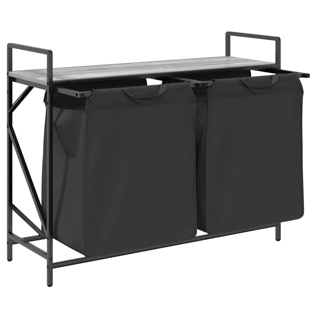 Laundry Basket 1 Compartment with Shelf Grey sonoma