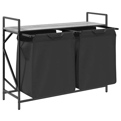 Laundry Basket 1 Compartment with Shelf Grey sonoma
