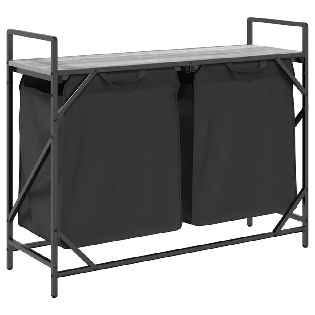 Laundry Basket 1 Compartment with Shelf Grey sonoma