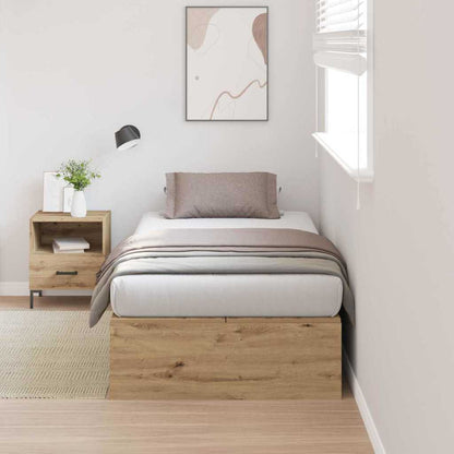 vidaXL Storage Bed Frame Artisan Oak 100 x 200 cm Engineered Wood 1