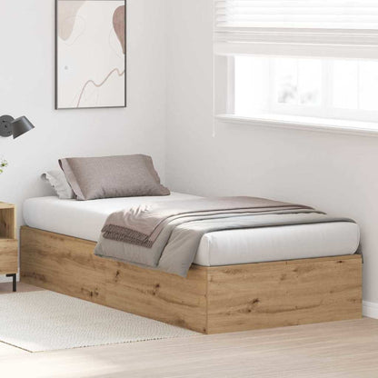 vidaXL Storage Bed Frame Artisan Oak 100 x 200 cm Engineered Wood 4