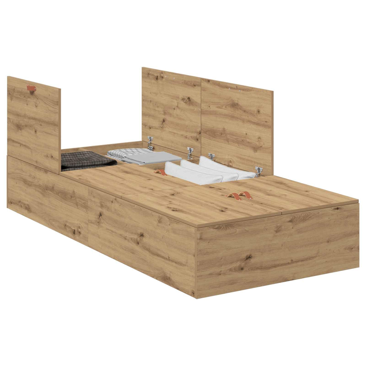 vidaXL Storage Bed Frame Artisan Oak 100 x 200 cm Engineered Wood 2