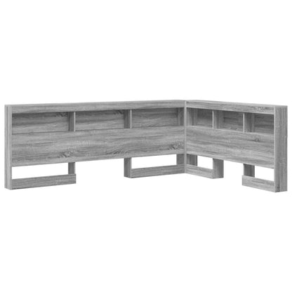 Storage Headboard Engineered Wood Length 200 cm Grey Sonoma 150 cm