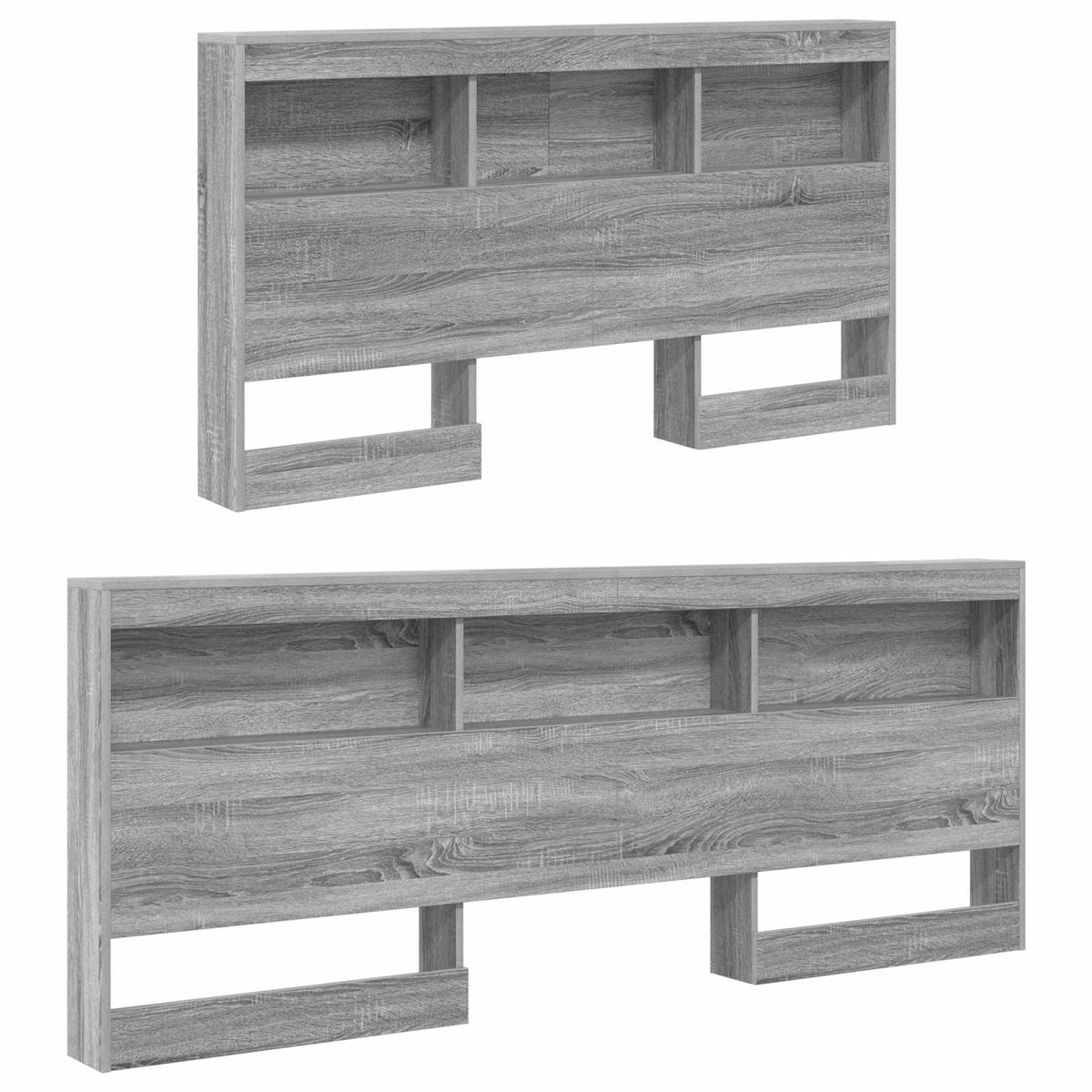 Storage Headboard Engineered Wood Length 200 cm Grey Sonoma 150 cm