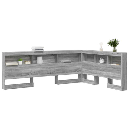Storage Headboard Engineered Wood Length 200 cm Grey Sonoma 150 cm