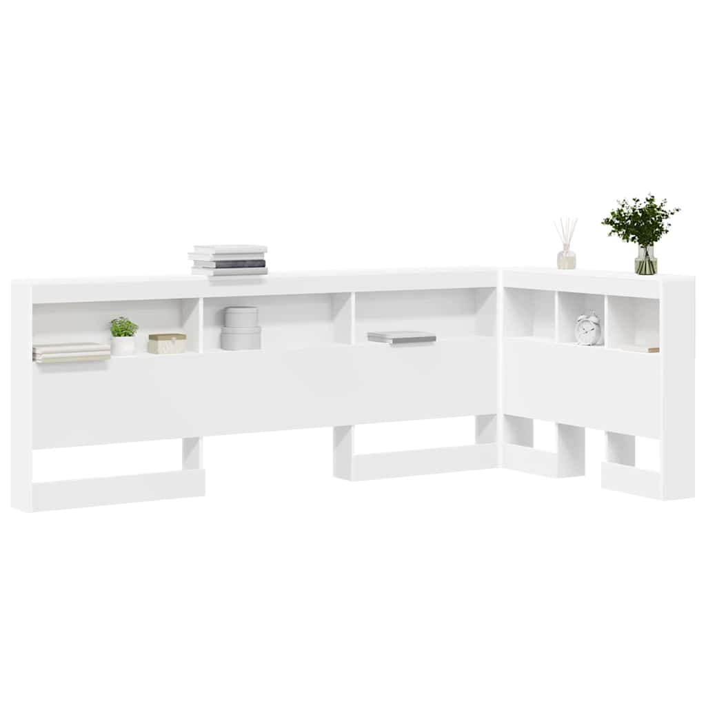 Storage Headboard Engineered Wood Length 190 cm Width 75 cm White