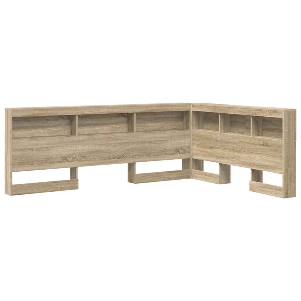 Storage Headboard Engineered Wood Length 190 cm Width 135 cm Sonoma oak