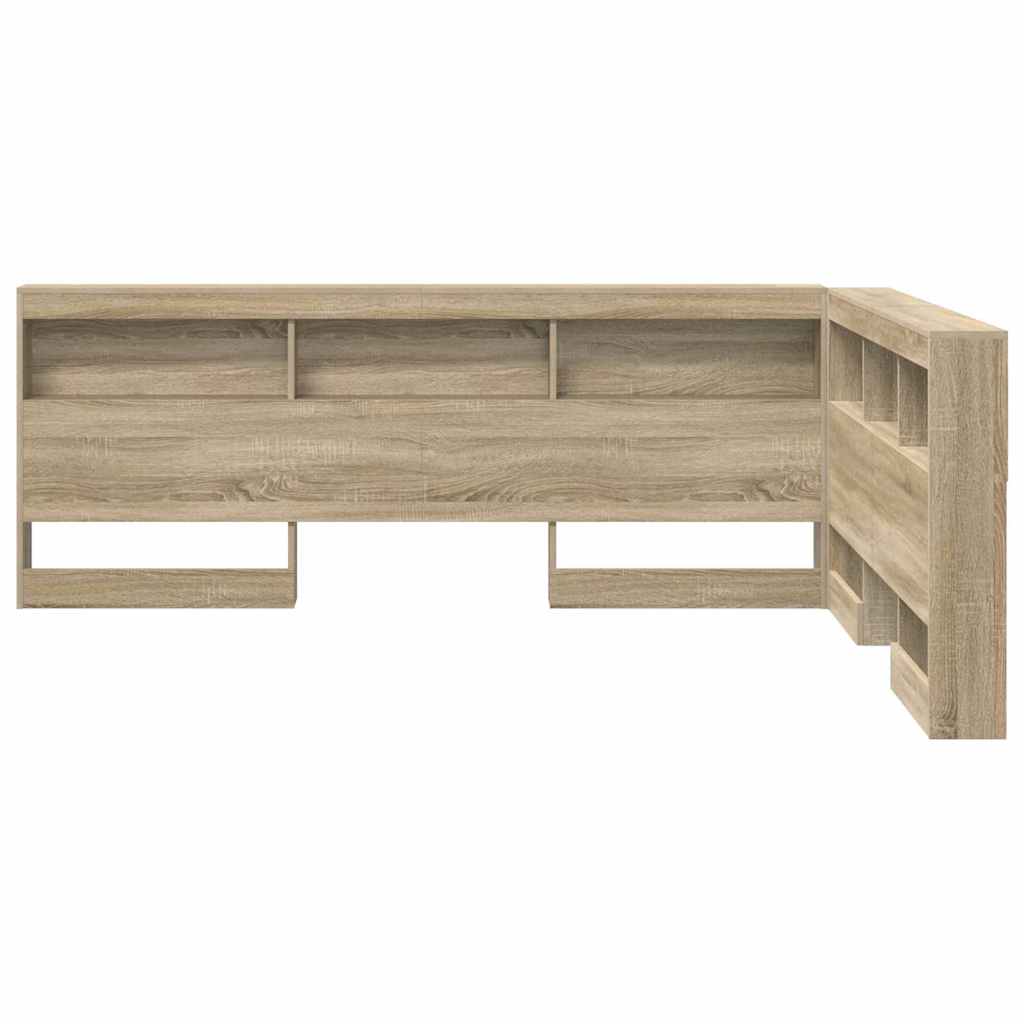 Storage Headboard Engineered Wood Length 190 cm Width 135 cm Sonoma oak