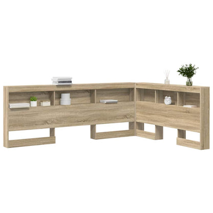 Storage Headboard Engineered Wood Length 190 cm Width 135 cm Sonoma oak