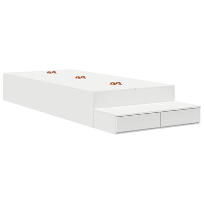 vidaXL Storage Bed Frame with Drawer 80 cm Engineered Wood Length 200 cm White