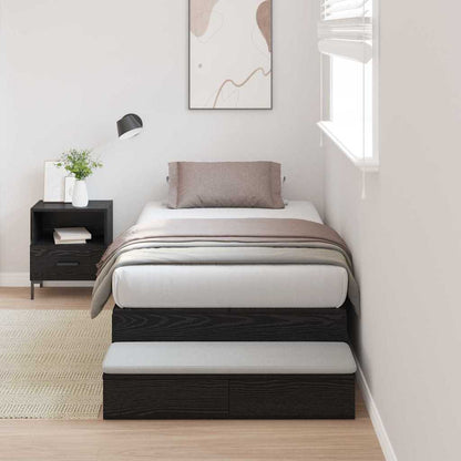 vidaXL Storage Bed Frame with Drawer 80 cm Engineered Wood Length 200 cm Black Oak