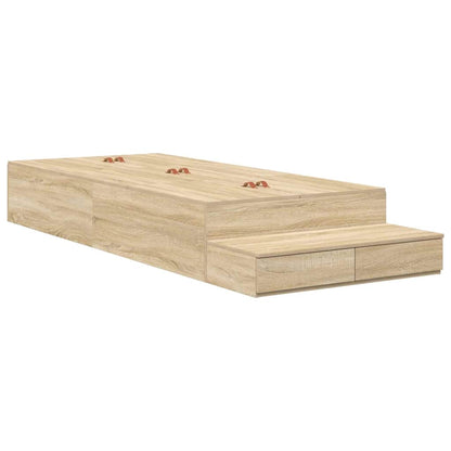 vidaXL Storage Bed Frame with Drawer Sonoma Oak 100 cm Engineered Wood 2