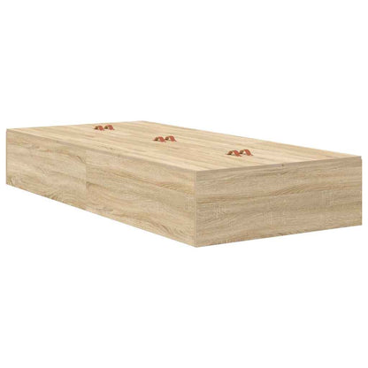 vidaXL Storage Bed Frame with Drawer Sonoma Oak 100 cm Engineered Wood 6