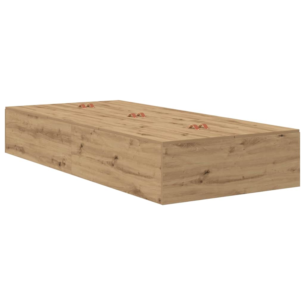 vidaXL Storage Bed Frame with Door Artisan Oak 100 cm Engineered Wood 6