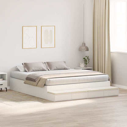 vidaXL Storage Bed Frame with Drawer White 200 cm Engineered Wood 1