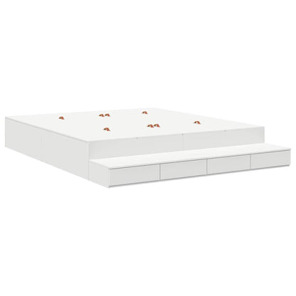 vidaXL Storage Bed Frame with Drawer White 200 cm Engineered Wood 2
