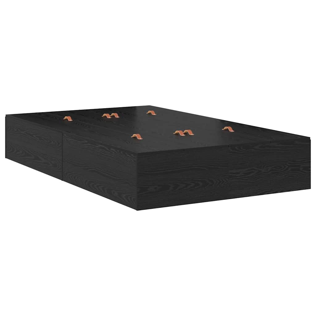vidaXL Storage Bed Frame with Drawer Black Oak 120 cm Engineered Wood 6