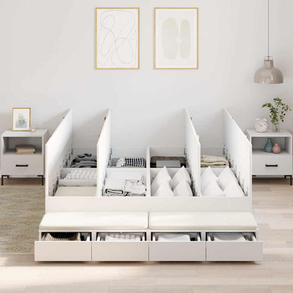 vidaXL Storage Bed Frame with Drawer White 140 cm Engineered Wood 4