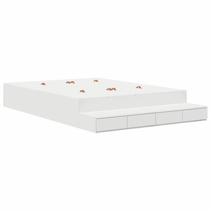 vidaXL Storage Bed Frame with Drawer White 140 cm Engineered Wood 2
