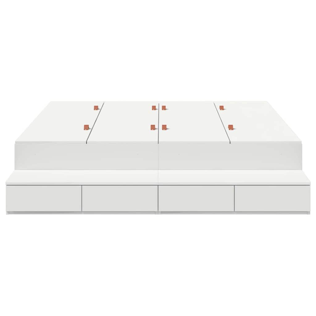 vidaXL Storage Bed Frame with Drawer White 140 cm Engineered Wood 6
