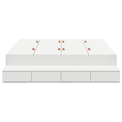 vidaXL Storage Bed Frame with Drawer White 140 cm Engineered Wood 6
