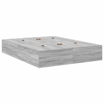 vidaXL Storage Bed Frame with Door Grey Sonoma 160 cm Engineered Wood 2