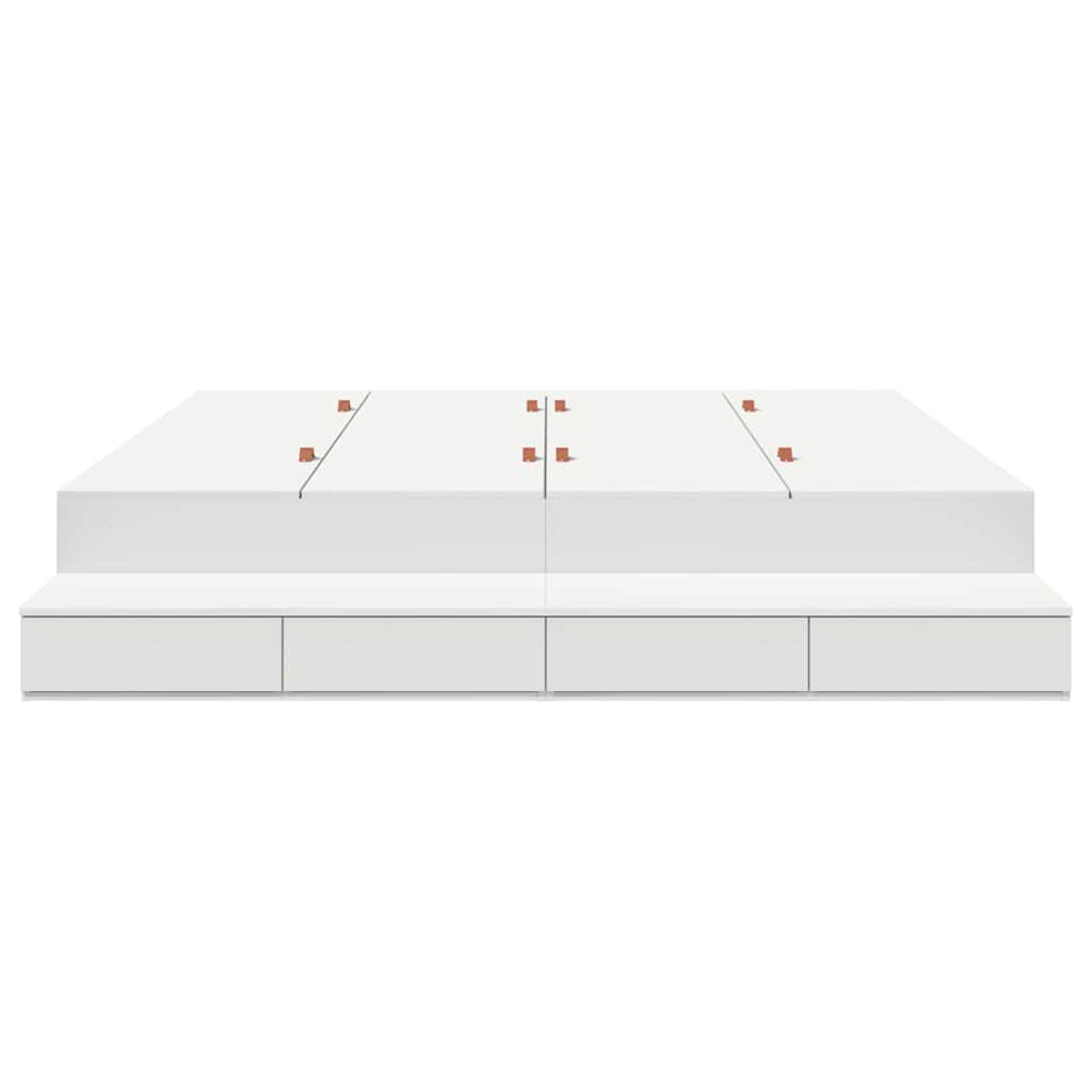 vidaXL Storage Bed Frame with Drawer White 180 cm Engineered Wood 4